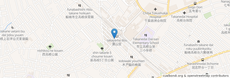 Mapa de ubicacion de 山本歯科医院 en ژاپن, 千葉県, 船橋市.