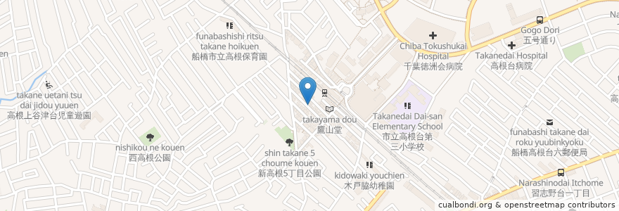 Mapa de ubicacion de 月灯り en 일본, 지바현, 船橋市.