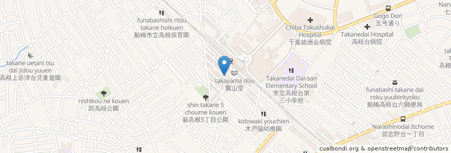 Mapa de ubicacion de 羊肉大串 風 en Japan, 千葉県, 船橋市.