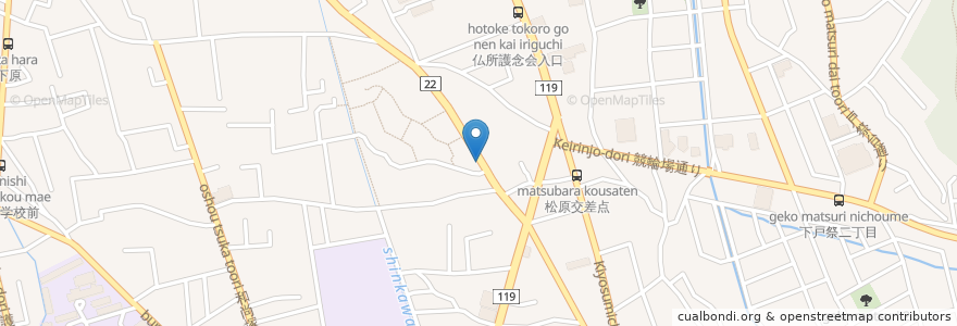 Mapa de ubicacion de 無化調らーめん 波の花 en Japan, Präfektur Tochigi, 宇都宮市.