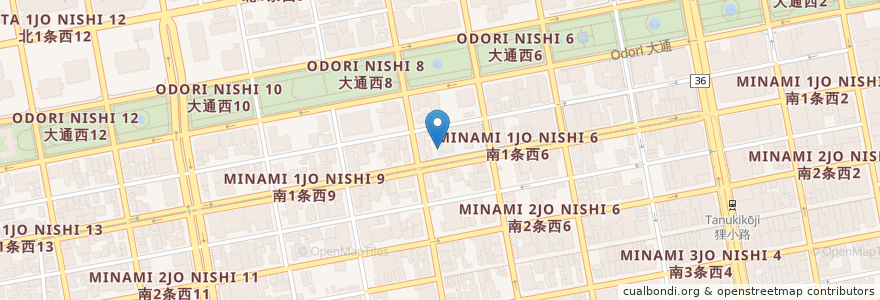 Mapa de ubicacion de 庄司歯科 en Japon, Préfecture De Hokkaidō, 石狩振興局, 札幌市, 中央区.