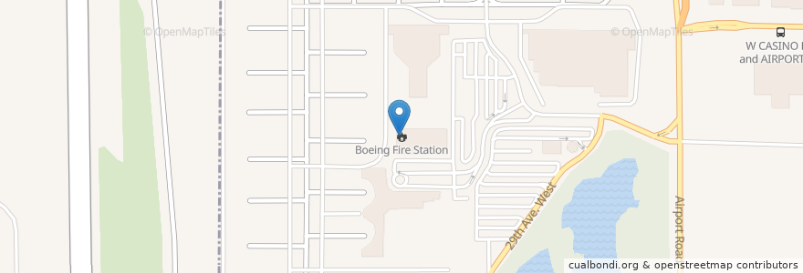 Mapa de ubicacion de Boeing Fire Station en Vereinigte Staaten Von Amerika, Washington, Snohomish County, Everett, Paine Field-Lake Stickney.
