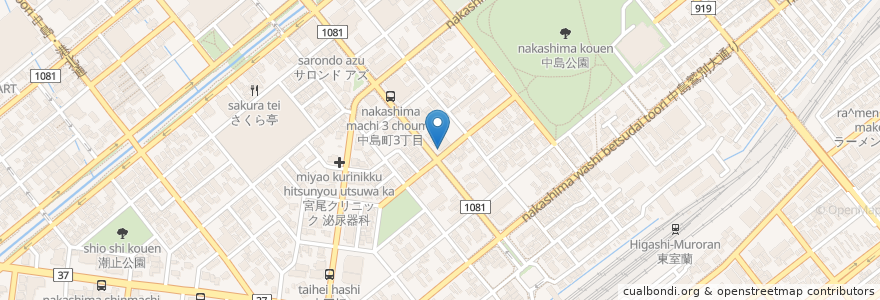 Mapa de ubicacion de Aqua矯正歯科 en 日本, 北海道, 胆振総合振興局, 室蘭市.