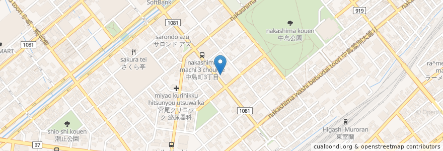 Mapa de ubicacion de いちはら en 日本, 北海道, 膽振綜合振興局, 室蘭市.