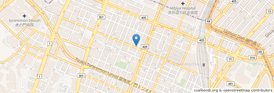 Mapa de ubicacion de 新橋内視鏡クリニック en Japon, Tokyo, 港区.