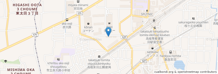 Mapa de ubicacion de 喫茶はな en Giappone, Prefettura Di Osaka, 高槻市.