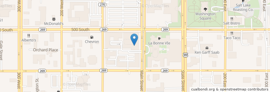 Mapa de ubicacion de The Coffee Shop en ایالات متحده آمریکا, یوتا, Salt Lake County, Salt Lake City.