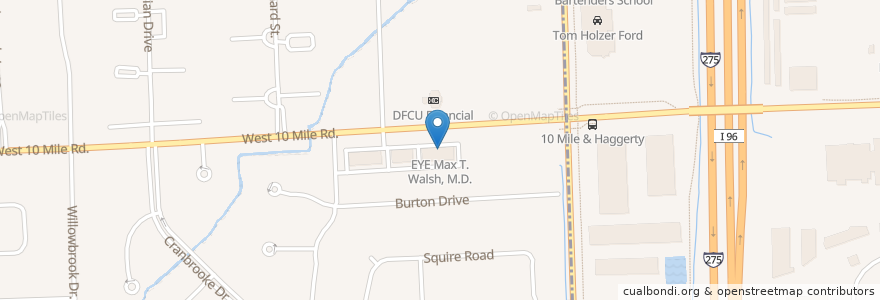 Mapa de ubicacion de EYE Max T. Walsh, M.D. en United States, Michigan, Oakland County, Novi.