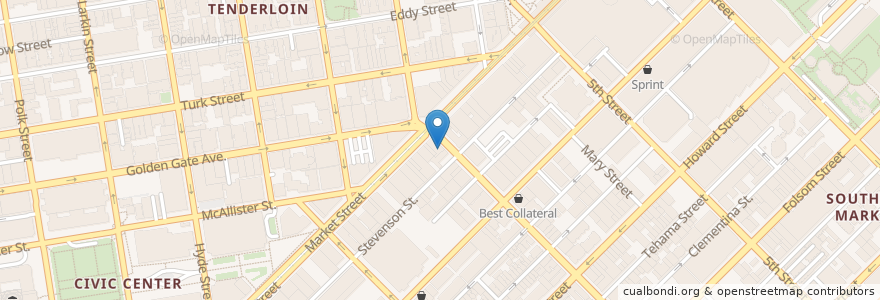 Mapa de ubicacion de Showdown Bar en United States, California, San Francisco City And County, San Francisco.