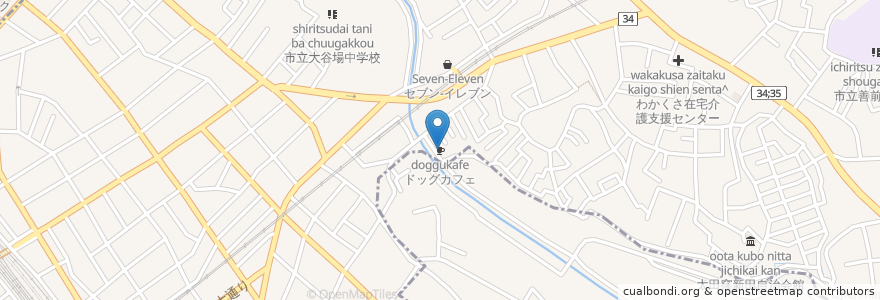 Mapa de ubicacion de ドッグカフェ en Jepun, 埼玉県, さいたま市, 南区.