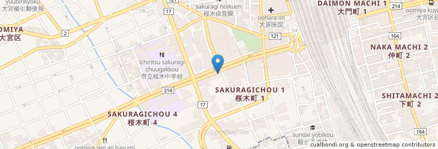 Mapa de ubicacion de カフェ・ベローチェ en ژاپن, 埼玉県, さいたま市, 大宮区.