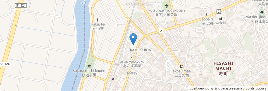 Mapa de ubicacion de 宇野デンタルクリニック en Japão, 茨城県, 東茨城郡, 大洗町.
