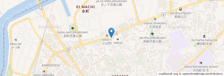 Mapa de ubicacion de しちりん en Japón, Prefectura De Ibaraki, 東茨城郡, 大洗町.