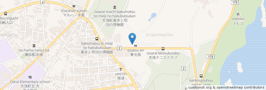 Mapa de ubicacion de デイサービスセンター　ひぬま苑　東光台 en Japan, Präfektur Ibaraki, 東茨城郡, 大洗町.