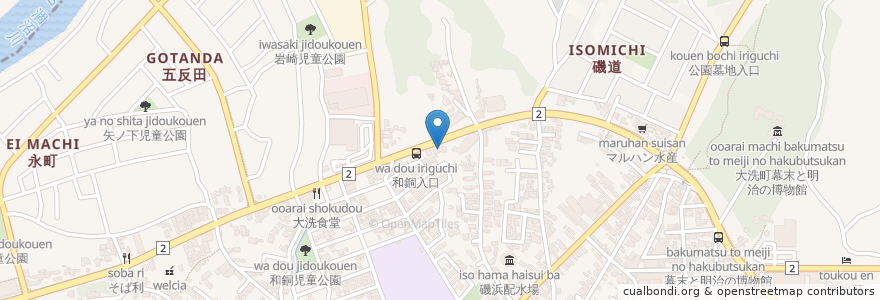 Mapa de ubicacion de レストラン　網元 en Japón, Prefectura De Ibaraki, 東茨城郡, 大洗町.