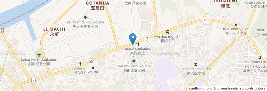 Mapa de ubicacion de 四季香 en اليابان, إيباراكي, 東茨城郡, 大洗町.