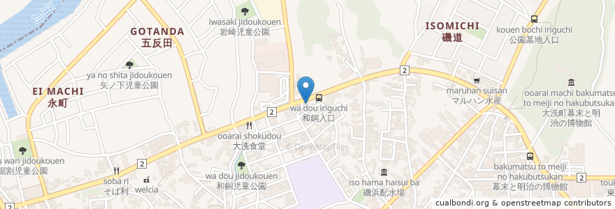 Mapa de ubicacion de 季節料理　銀泉 en Япония, Ибараки, 東茨城郡, 大洗町.