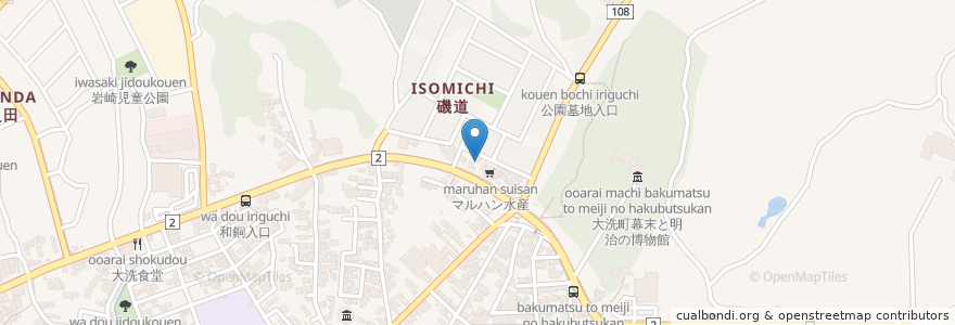 Mapa de ubicacion de 焼肉の店　沖苑 en Japonya, 茨城県, 東茨城郡, 大洗町.