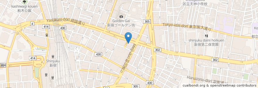 Mapa de ubicacion de Kani Doraku Crab Buffet en Jepun, 東京都, 新宿区.
