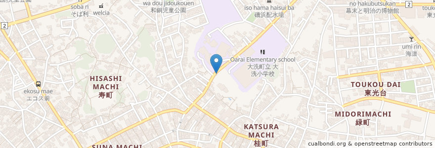Mapa de ubicacion de 御嶽山 en Japão, 茨城県, 東茨城郡, 大洗町.