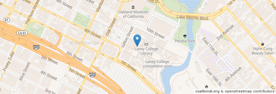 Mapa de ubicacion de Odell Johnson Performing Arts Center en United States, California, Alameda County, Oakland.