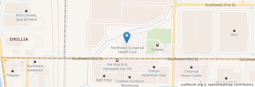 Mapa de ubicacion de Northwest Congenial Health Care en Amerika Syarikat, Washington, King County, Renton.