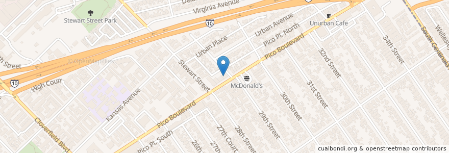Mapa de ubicacion de The brixton en Amerika Birleşik Devletleri, Kaliforniya, Los Angeles County.