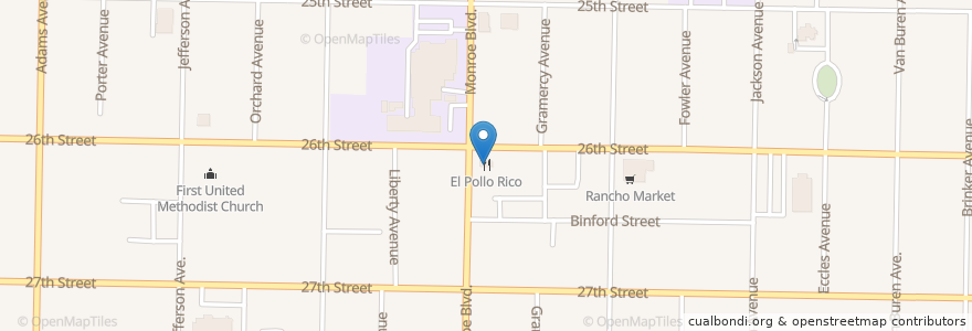 Mapa de ubicacion de El Pollo Rico en الولايات المتّحدة الأمريكيّة, يوتا, Weber County, Ogden.