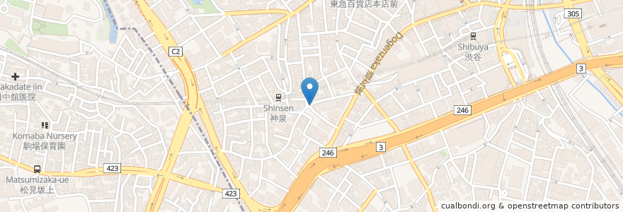 Mapa de ubicacion de kara kara en 日本, 東京都, 渋谷区.