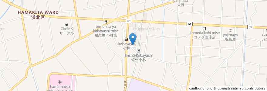 Mapa de ubicacion de カジュアルバル　バッビーノ en Япония, Сидзуока, 浜松市, 浜北区.