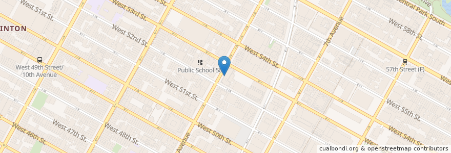 Mapa de ubicacion de Cosmic Diner en 미국, 뉴욕, New York, New York County, Manhattan, Manhattan Community Board 5, Manhattan Community Board 4.