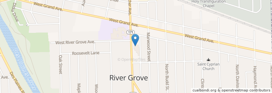 Mapa de ubicacion de River Grove Police Department en 美利坚合众国/美利堅合眾國, 伊利诺伊州 / 伊利諾州, River Grove.
