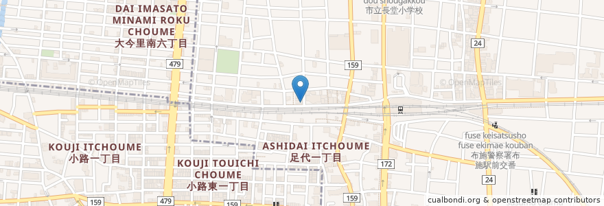 Mapa de ubicacion de 串かつ たかぼう en Japonya, 大阪府, 東大阪市.