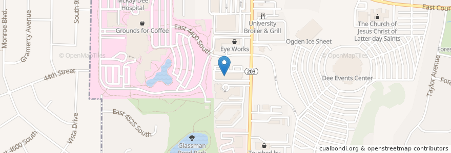 Mapa de ubicacion de McKay-Dee Hospital Anticoagulation Clinic en United States, Utah, Weber County, South Ogden, Ogden.