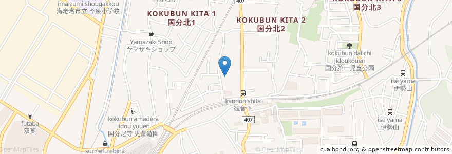 Mapa de ubicacion de クリエイトSD 海老名国分北店 en 日本, 神奈川県, 海老名市.