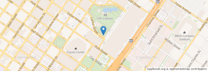 Mapa de ubicacion de Ray C. Fish Foundation Bench Area en Vereinigte Staaten Von Amerika, Texas, Houston, Harris County.
