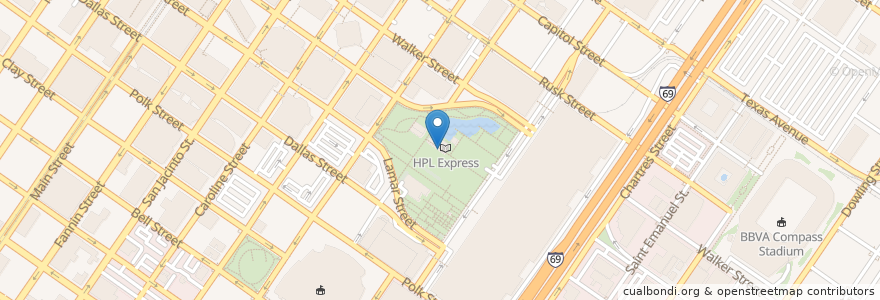 Mapa de ubicacion de Powell Foundation Outdoor Reading Room en United States, Texas, Houston, Harris County.
