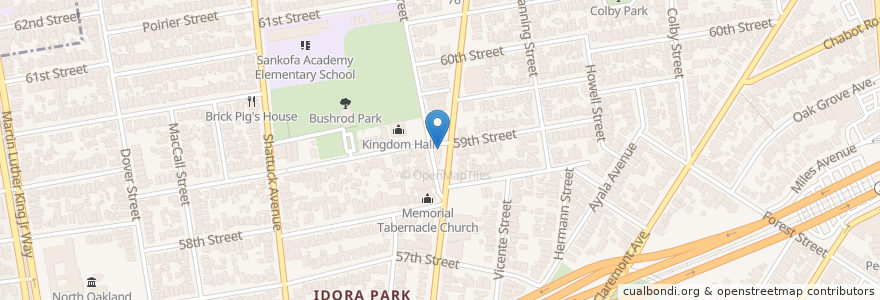 Mapa de ubicacion de Ras Dashen Ethiopian Market en Amerika Birleşik Devletleri, Kaliforniya, Alameda İlçesi, Oakland.