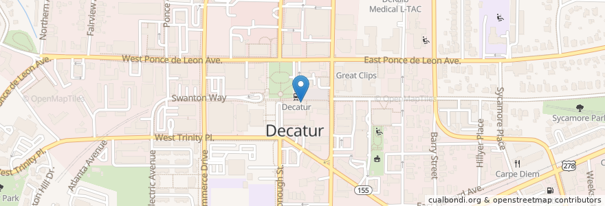 Mapa de ubicacion de Sushi Avenue en アメリカ合衆国, ジョージア州, Dekalb County, Decatur.