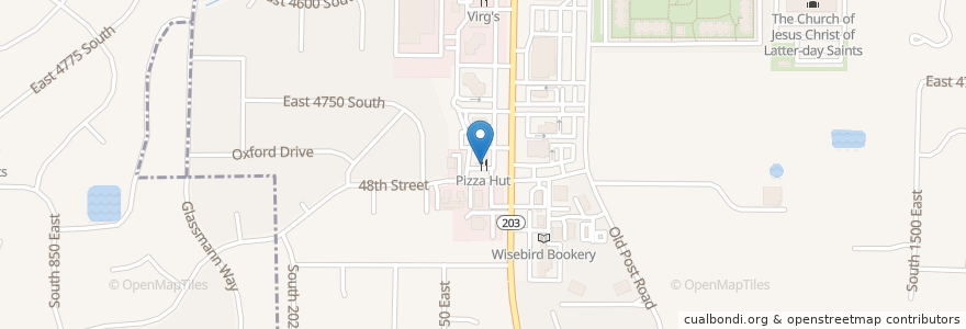 Mapa de ubicacion de Pizza Hut en Verenigde Staten, Utah, Weber County, South Ogden, Ogden.