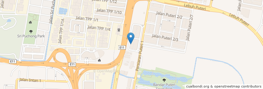 Mapa de ubicacion de Bank Rakyat Puchong en Malaysia, Selangor, Subang Jaya City Council.