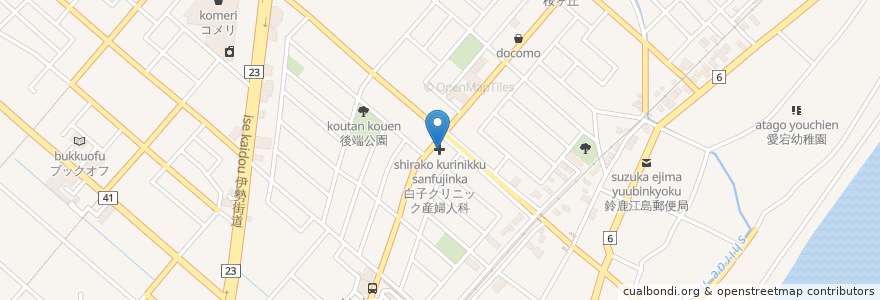 Mapa de ubicacion de 白子クリニック産婦人科 en 日本, 三重県/三重縣, 鈴鹿市.