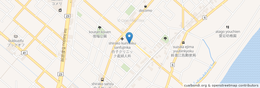 Mapa de ubicacion de 白子クリニック小児科 en Japonya, 三重県, 鈴鹿市.