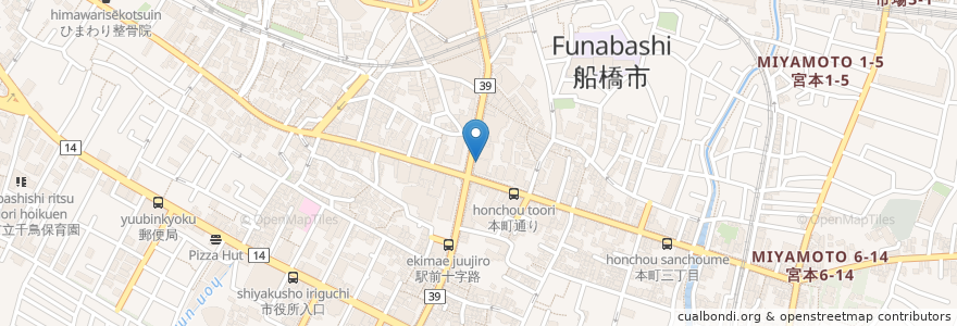 Mapa de ubicacion de イタマル en Japan, 千葉県, 船橋市.