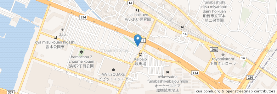 Mapa de ubicacion de ジンギスカン en 일본, 지바현, 船橋市.
