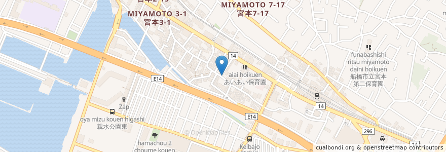 Mapa de ubicacion de チェリオ en Japão, 千葉県, 船橋市.