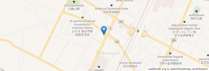 Mapa de ubicacion de そばうどん大栗屋 en 일본, 도치기현, 下野市.