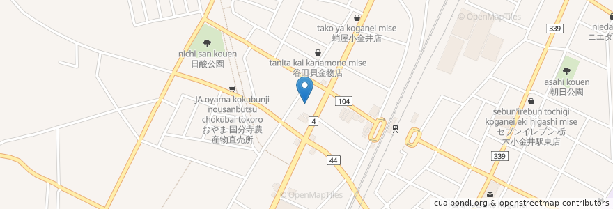 Mapa de ubicacion de 海老原医院 en 日本, 栃木県, 下野市.
