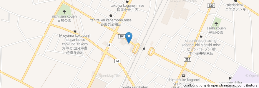 Mapa de ubicacion de こがねちゃん弁当　ニューまごころ小金井店 en Japan, Präfektur Tochigi, 下野市.