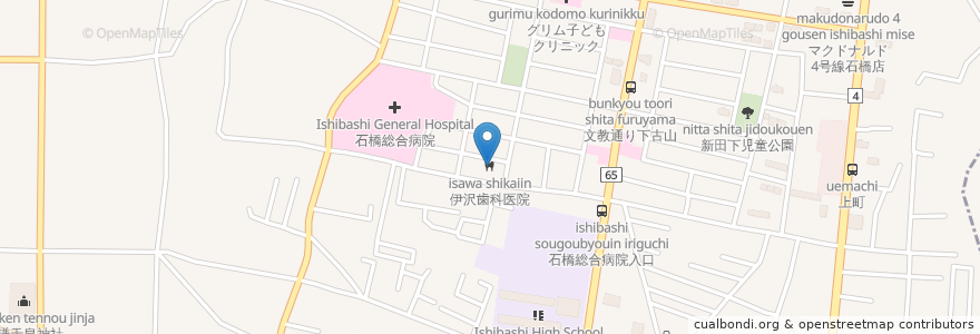 Mapa de ubicacion de 伊沢歯科医院 en Giappone, Prefettura Di Tochigi, 下野市.
